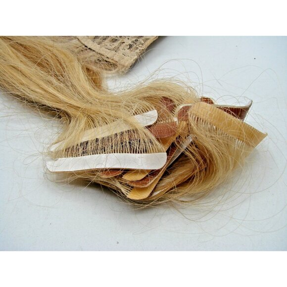 Doores Human Hair Extensions Mixed Set Ponytail Clip Stick Blonde Highlight 18" - Picture 8 of 11